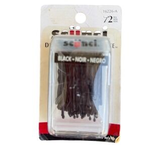 VTG Scunci Black Bobby Pins 72 Count Classic Wavy Metal Hair Pins 16226-A New